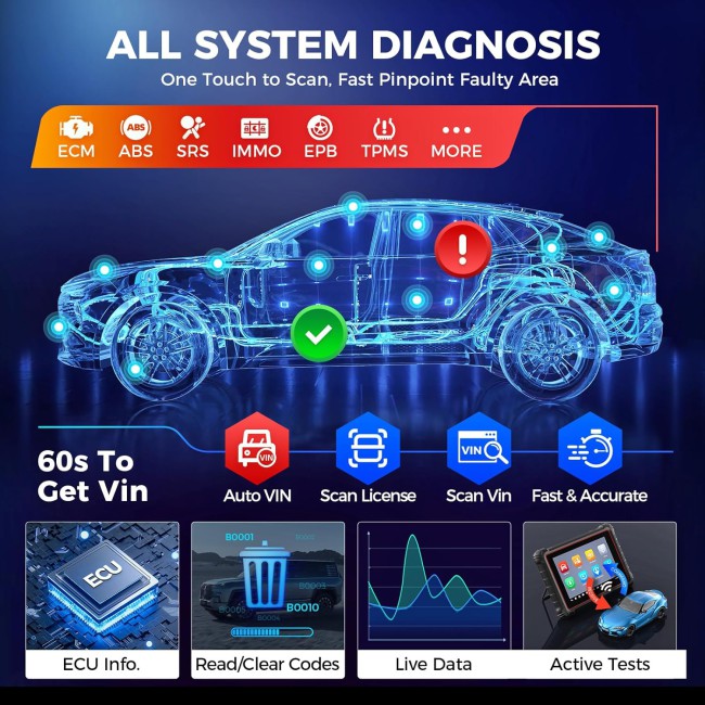 2024 Autel MaxiCOM MK900 All Systems Diagnostic Scanner with Android 11.0 Upgraded of MK808/ MX900