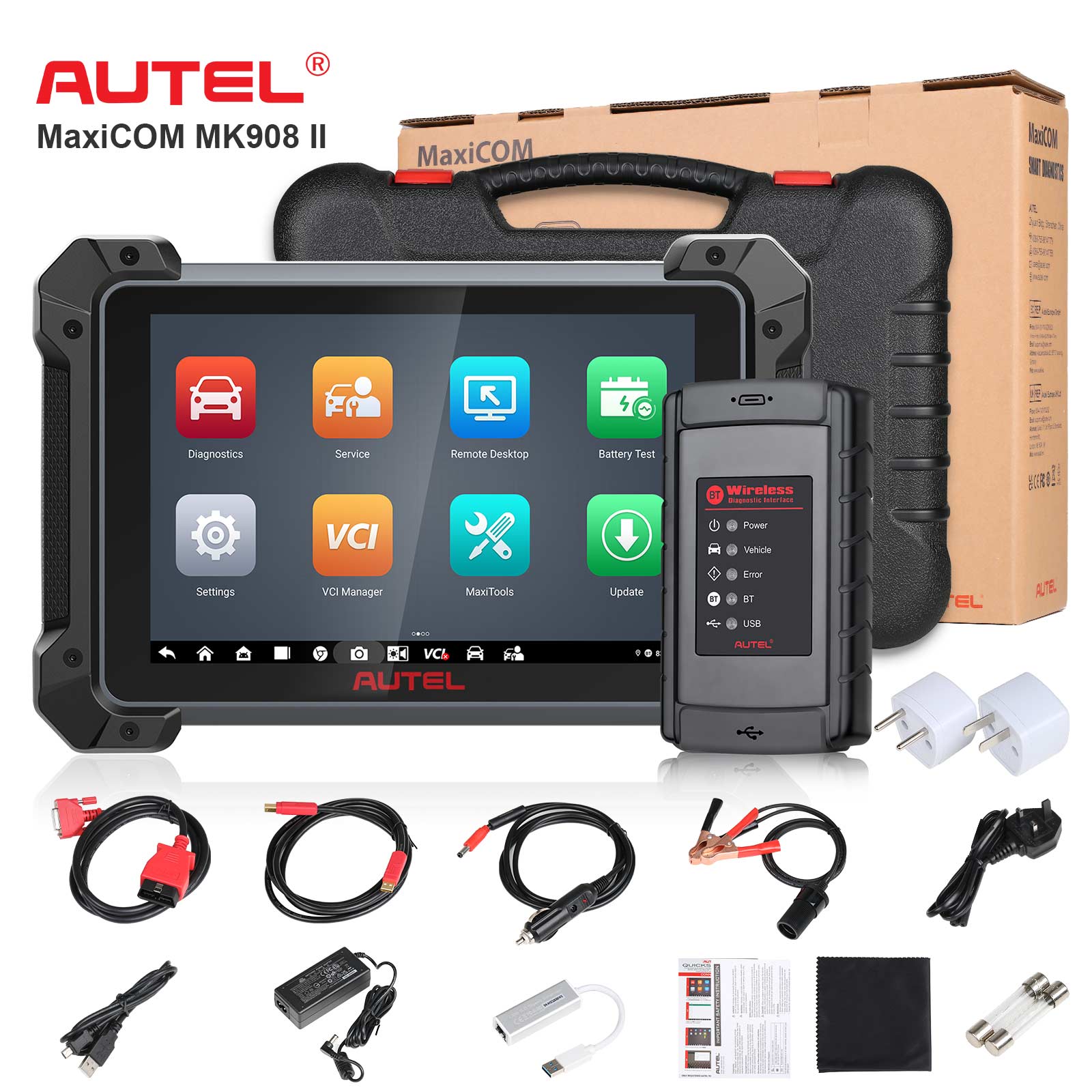 Autel MaxiCOM MK908 Pro II MK908P II Automotive Diagnostic Tablet J2534  Reprogramming Tool –